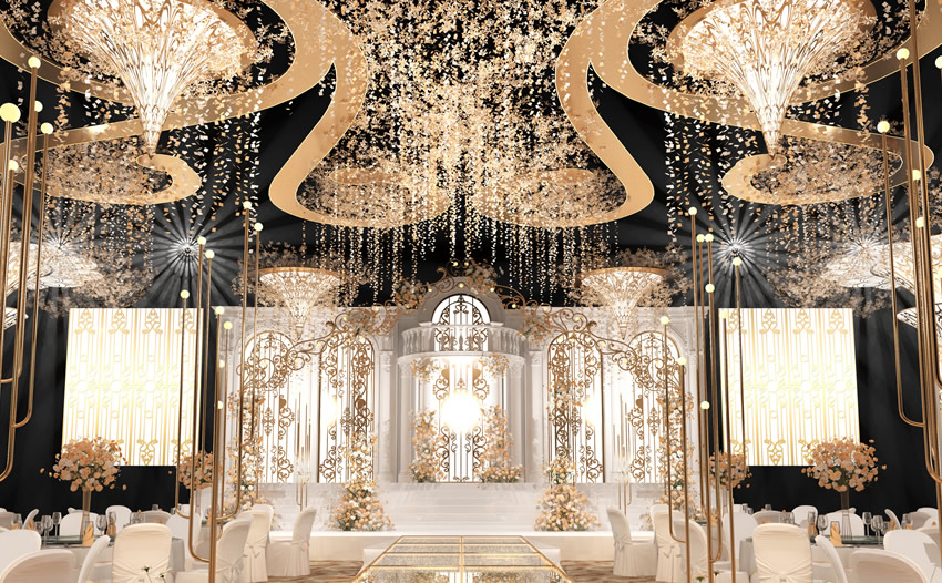 萧山花木兰喜事汇金色大厅效果展示